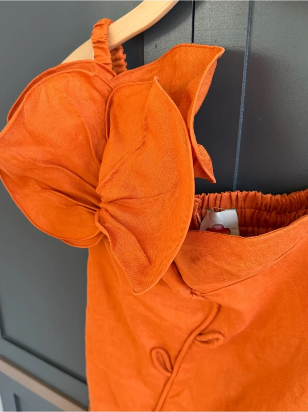 FARM Rio | Orange Flower Euroflax™ Premium 100% Linen Mini Dress | M - Picture 6 of 13